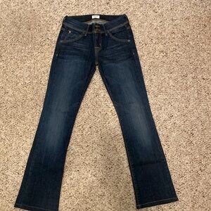 Hudson boot cut, dark blue jeans, size 25S. Very good condition.